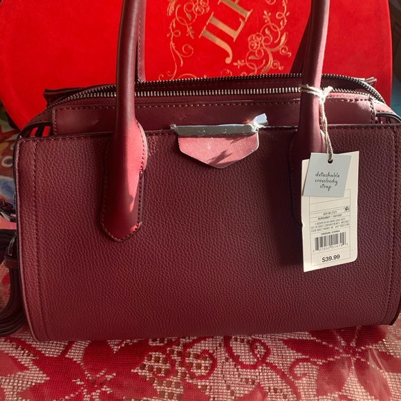 Burgundy Crossbody or Hand Bag purse - Picture 2 of 4